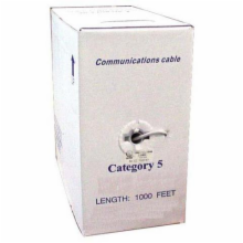 Bulk Cat 5 Cable, solid conductors, grey color